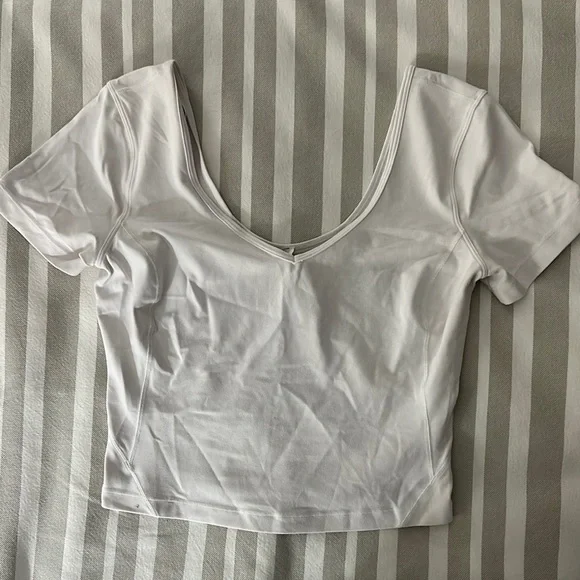 Lululemon Athletica Align White VNeck White Top - Picture 1 of 1